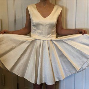 Rebecca De Ravenel Ivory Silk Dress S